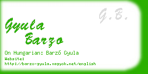 gyula barzo business card