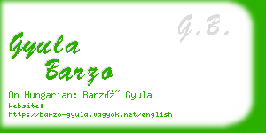 gyula barzo business card